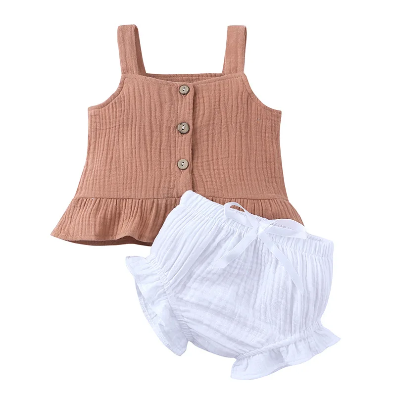 Summer New Newborn Suit Baby Children's Clothes Lovely Flying Sleeve Baby Girl Short Sleeve + Shorts Cotton Two-piece Summer warm Baby Clothing Set