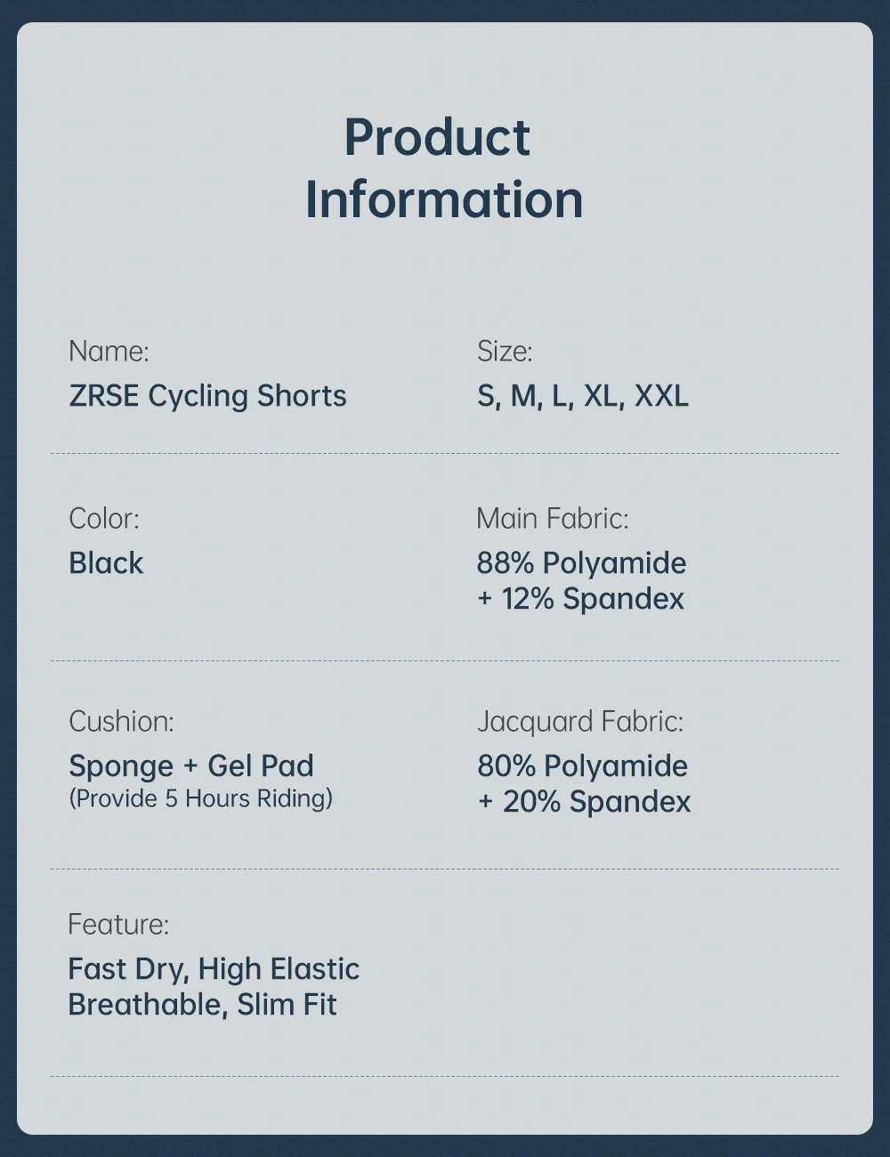 Description Picture 3 of itemMen's Cycling Shorts MTB Bicycle Clothing Bike Tights Breathable 3D Padded Sports Riding Half Pants with Anti-Slip Leg Grips