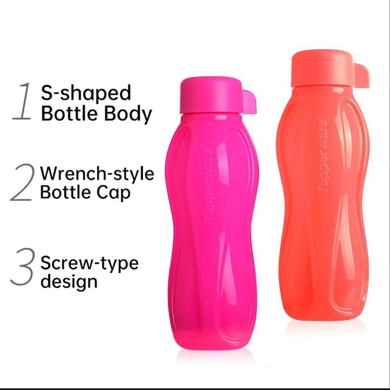 Tupperware Bottle 310ml Portable Water Bottle Plastic Drinkware Cups Outdoor Sports School Party