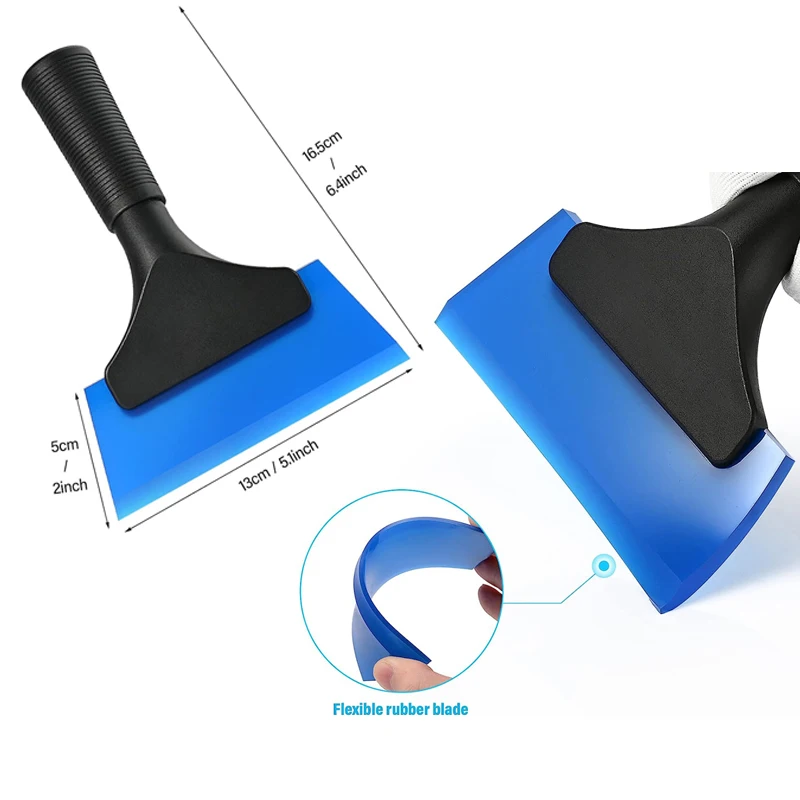 1Pc Car Window Squeegee Silicone Ice Scraper Water Blade Wiper Windshield Glass Cleaner with Handle Snow Cleaning Tint Tool