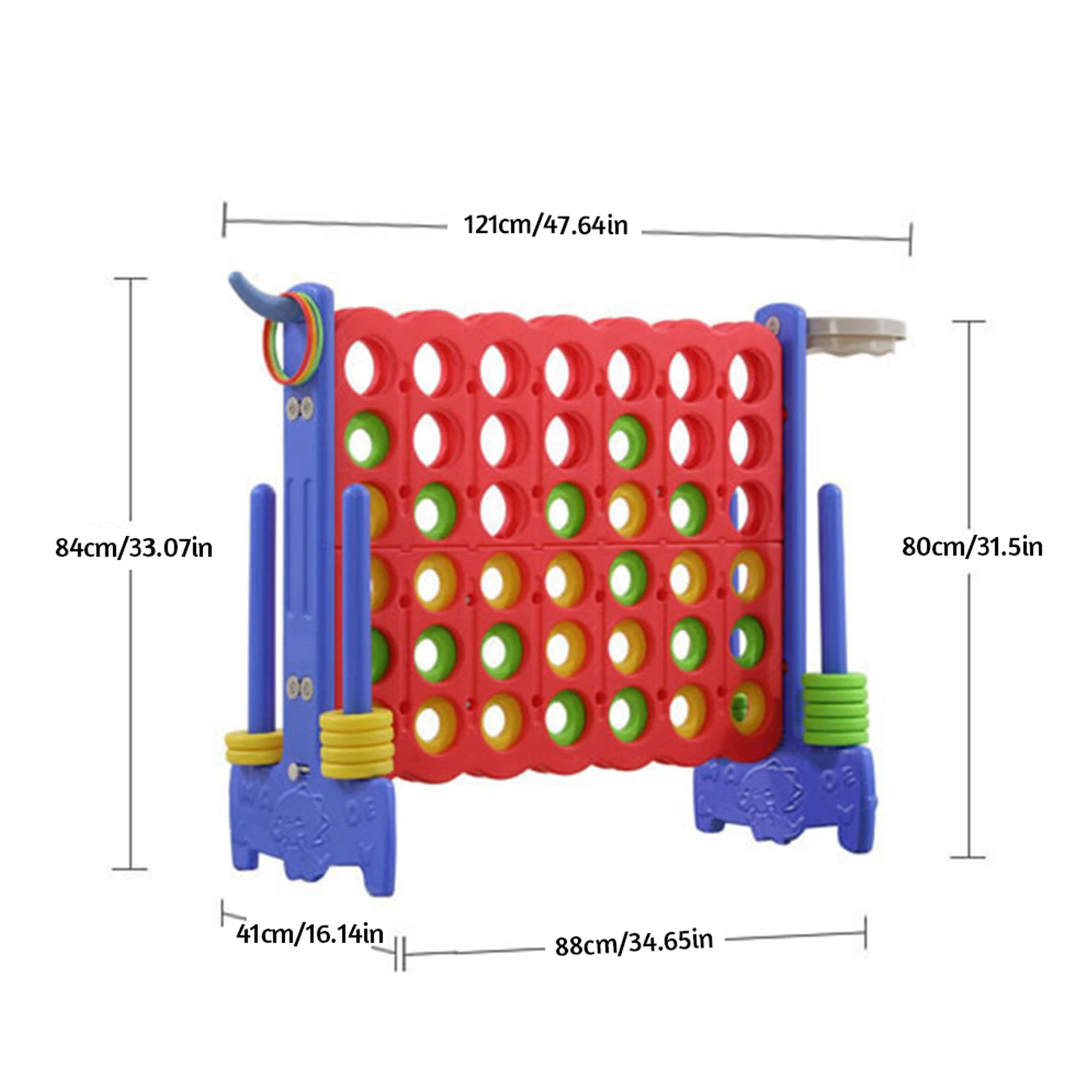 Giant 4 in A Row Game 34.65x33.07in Jumbo 4-to-Score Yard Game Large 4-to-Score Connect Game Set for Indoor/ Outdoor Fun