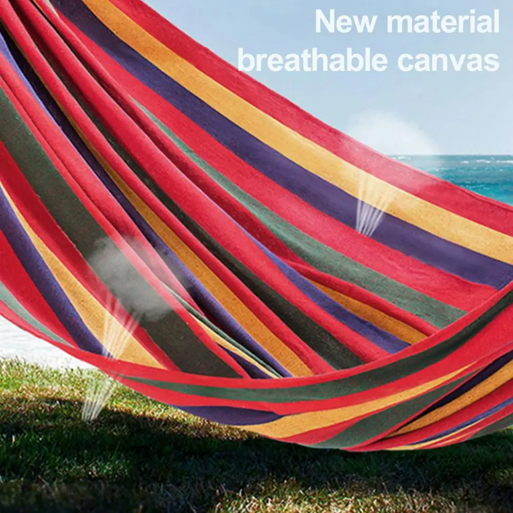 Hammock with Space Saving Metal Stand, Indoor Hammock Stand With Carrying Bag, Strong Striped Print Strong Load-Bearing 5