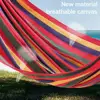 Hammock with Space Saving Metal Stand, Indoor Hammock Stand With Carrying Bag, Strong Striped Print Strong Load-Bearing 5