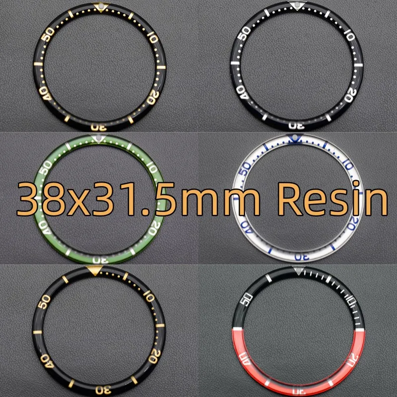 

38mmx31.5mm Resin Watch Bezel Insert Ring For Seiko Mod SKX007 SKX009 SRPD Watch Case Back Cover Men's Diving Watch Dial Repair