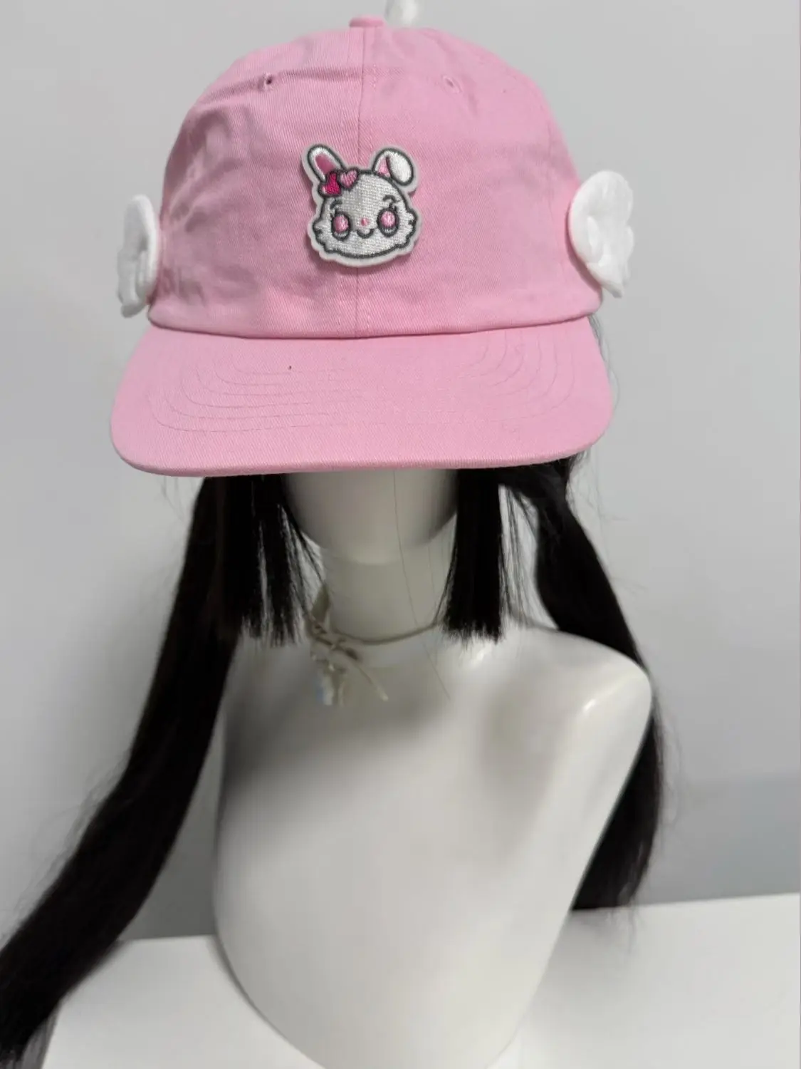 Japanese Cartoon Embroidery Angel Wings Patchwork Baseball Cap For Women Sweet Girl Pink Peaked Cap Y2k Accessories Hats Baseball Cap Women Hat