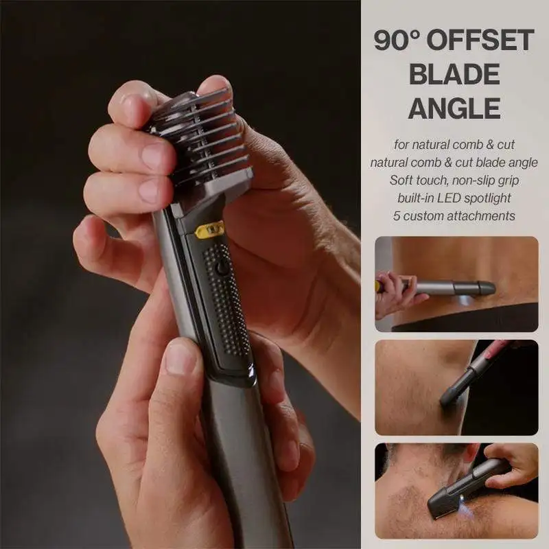 Multifunctional Waterproof IPX6 Electric Groin Hair Trimmer Cordless Back Shaver Professional Body Beard Hair Trimmer for Men