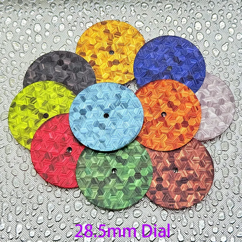 맞춤형 28.5mm 직조 엠보싱 텍스처 시계 다이얼 (NH35 NH36 7S26 무브먼..
