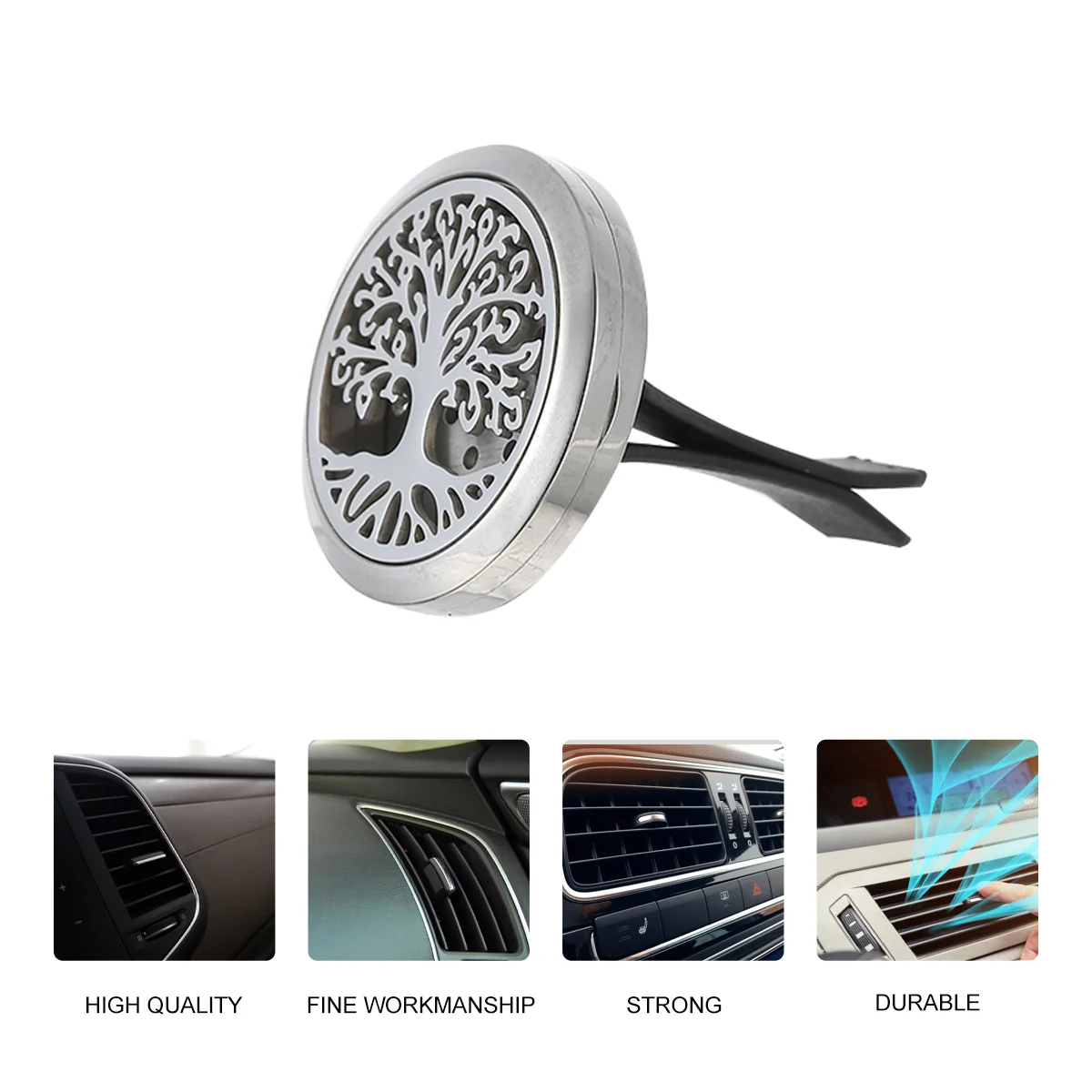 

Diffuser Car Aromatherapy Clip Vent Freshener Perfume Stainless Steel Decoration