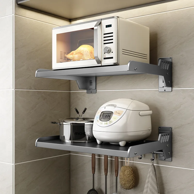 Electric Oven Holders,Wall-mounted Microwave Oven Rack Kitchen Shelf,Storage  Racks Wall Shelf,Kitchen Organizer,Punch-free - AliExpress