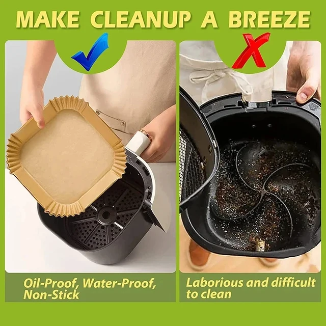 50-300Pcs Air fryer Baking Paper for Barbecue Plate Square Oven Pan Pad 23/20/16cm AirFryer Oil-Proof Disposable Paper Liner 4