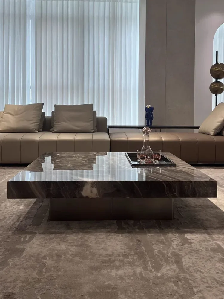 

Minimalist Marble High-End Stone Plate Square Suspension Coffee Table
