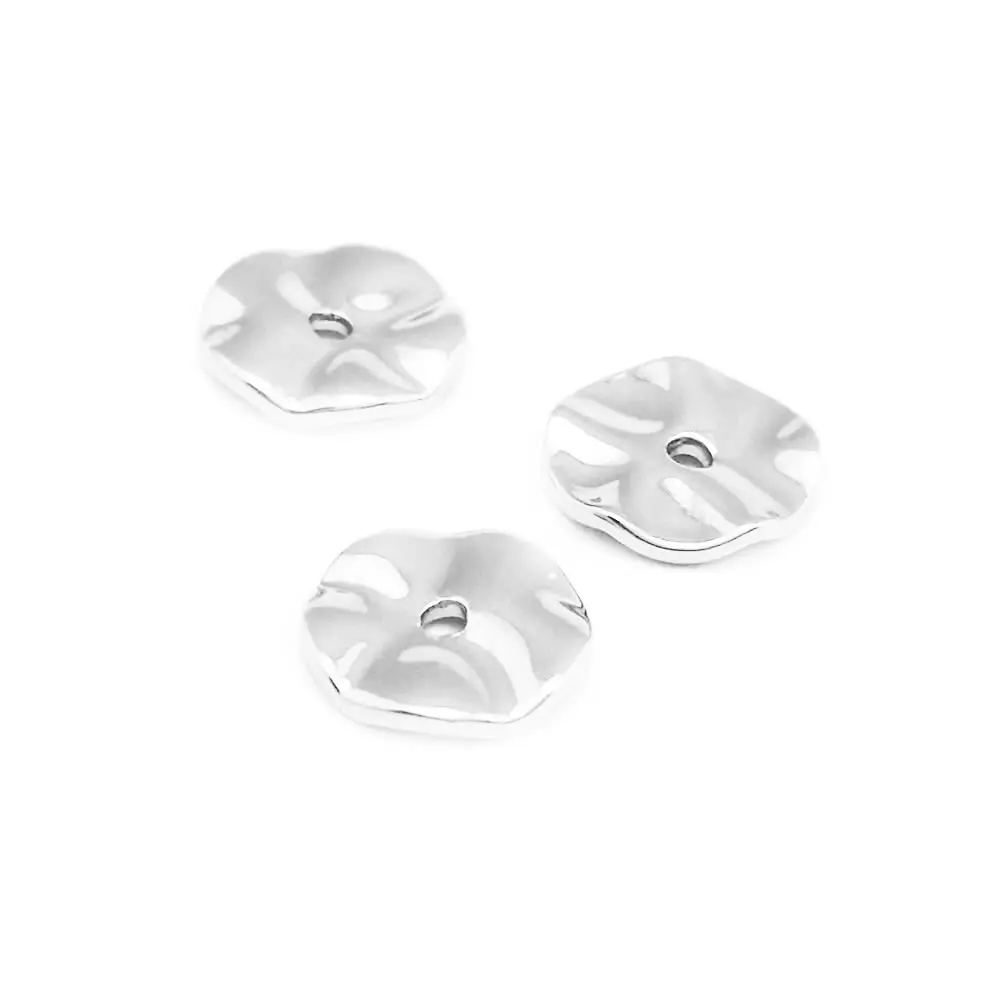 Cuentas de Espacio de Onda Redonda de Metal Dorado 18K 30PCS Alturas Varias Ideal para Hacer Joyas - details 2