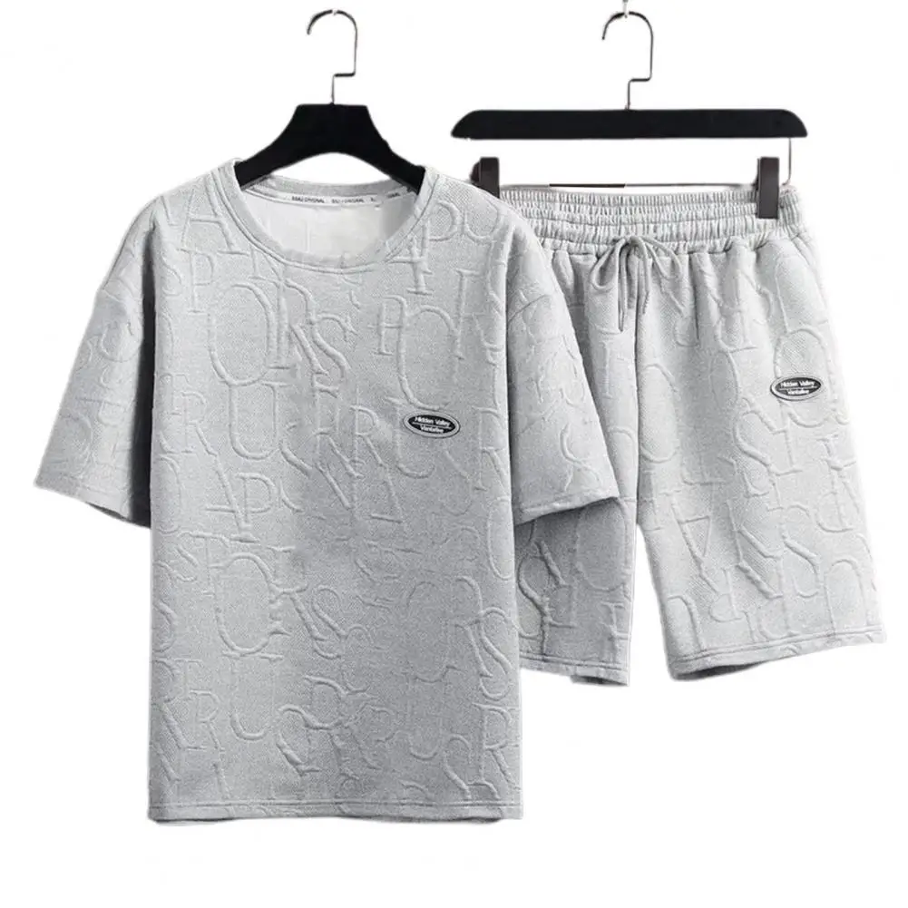 

Ice Silk Suit Men's Summer Loose Large Casual Sports Suit M-2XL Men's Short Sleeve Two-piece Set