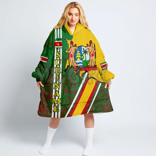 Suriname Strong Style Oodie Blanket Hoodie 3D Printed Winter Hoodie Women  for Men Kids Winter Warm Plush Pajamas - AliExpress