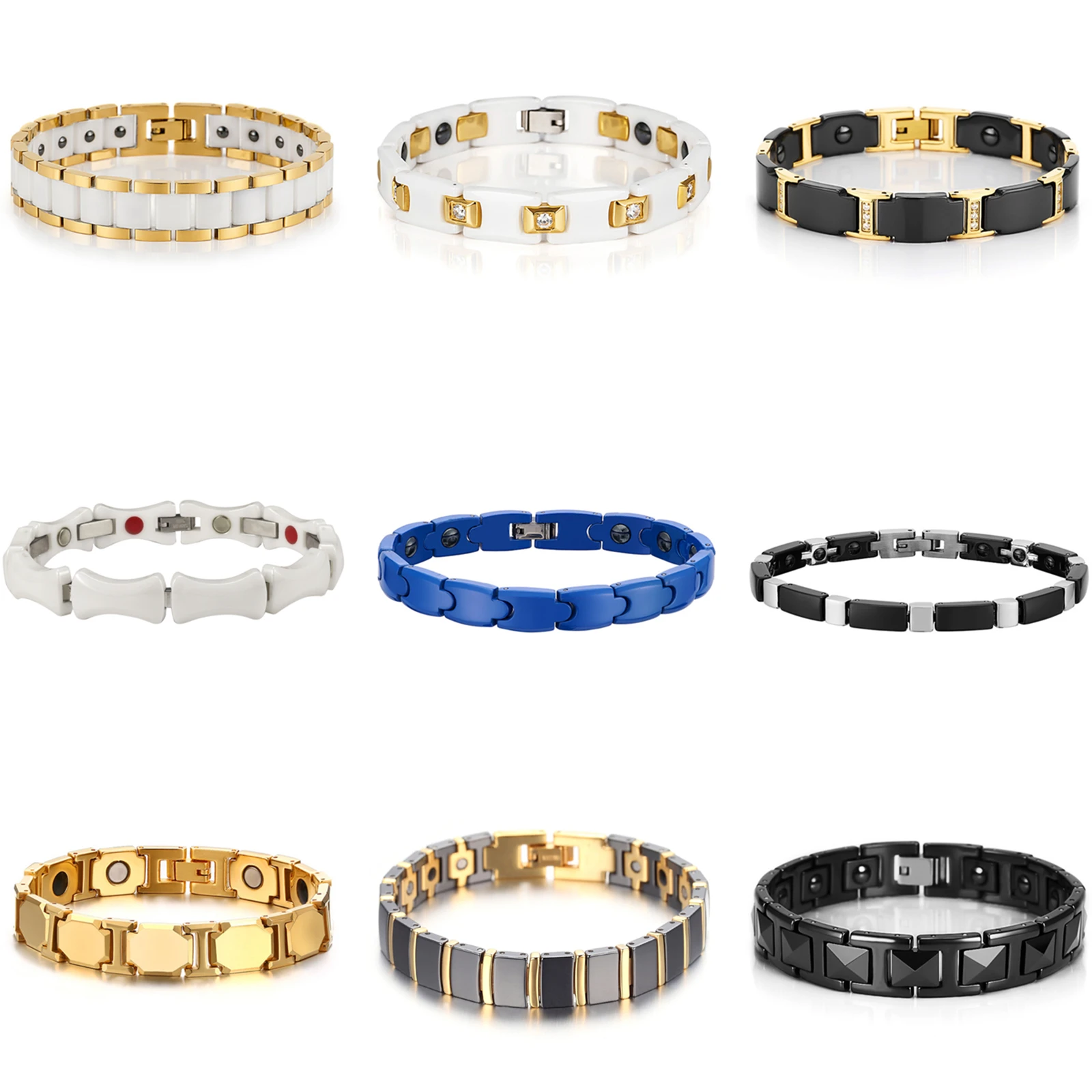 Ceramic Pure Titanium Bone Negative Ion Health Bracelet Energy