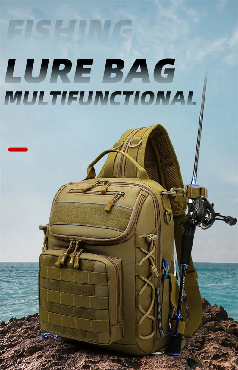 Description Picture 2 of itemFishing Lure Bag Men Single Shoulder Backpack Outdoor Tactical Sports Camo Travel Mountaineering Small Travel Climbing Backpacks
