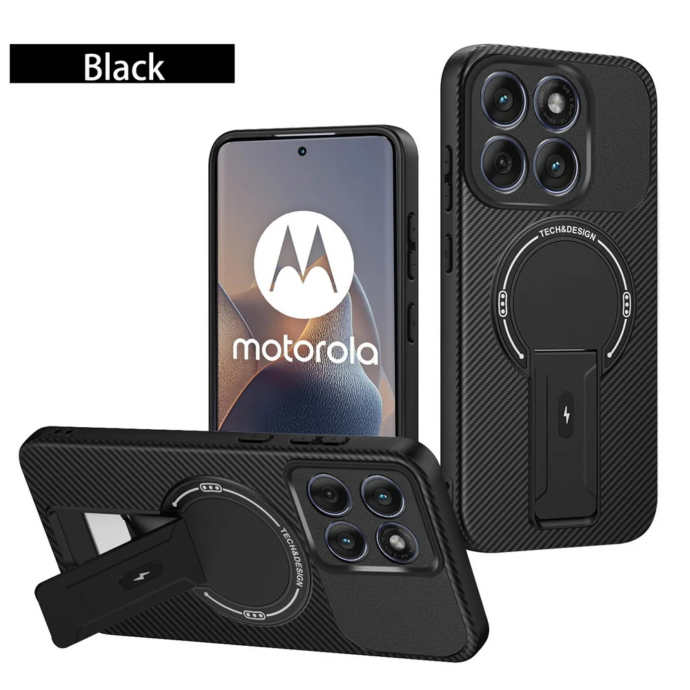 Carbon Fiber Magnetic Ring Case with Invisible Stand Holder