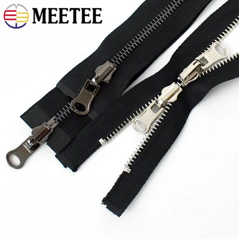 Set 2 Cerniere Lampo N°5 50cm - Separabili, Autobloccanti, Nero/Argento Per Giacca - Foto 9