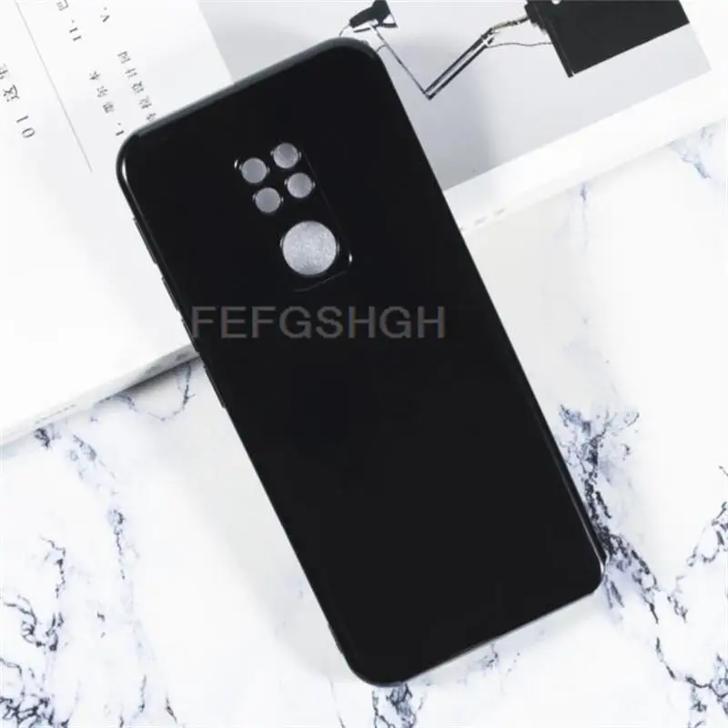 Durable Finger Ring Soft TPU Silicone Phone Case - Black