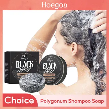 Polygonum Multiflorum Shampoo Soap Gray White Hair Coverage Oil Control Smoothing Nourishing Natural Hair Darkening Shampoo Bar