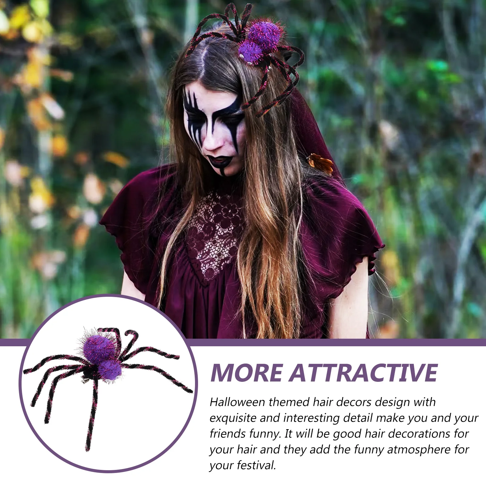 Spider Hairpin Decorative Party Accessory Halloween Large Design Headdress Barrette Barrettes Creative Clip