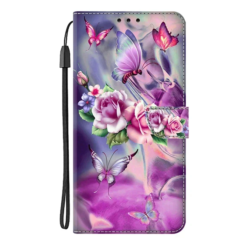 Elegant Leather Flip Wallet Phone Case with Magnetic Stand - Cute Design