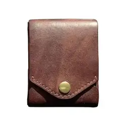 Ultra Slim Minimalist Men's Wallet with Built - in Pen & Cash Slot - Compact PU Leather Bifold Card Holder (A)