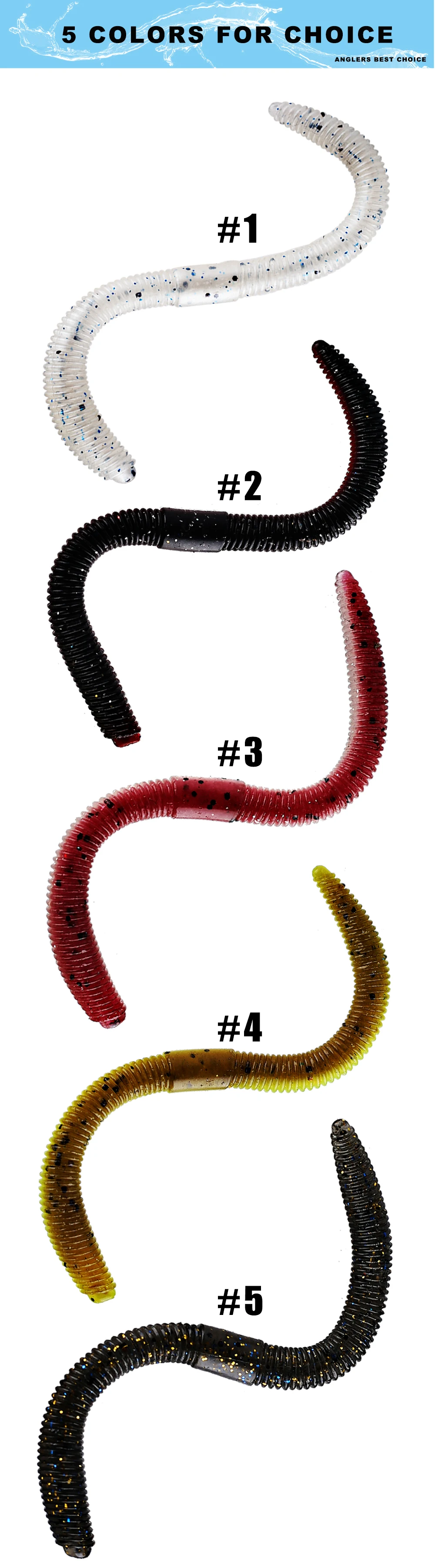 CCLTBA Wurm-Weichköder, 9,8 cm, 13,8 cm, Silikon-Angelköder, 15 Stück, 10 Stück/Beutel, Regenwurm-Weichköder – Detail 15