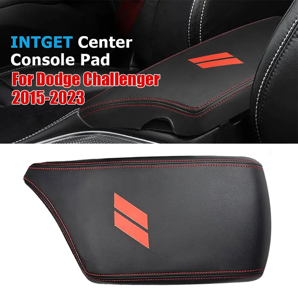 

For Dodge Challenger 2015-2023 Center Console Armrest Cover Interior Box Anti-Scratch Leather Central Armrest Decoration