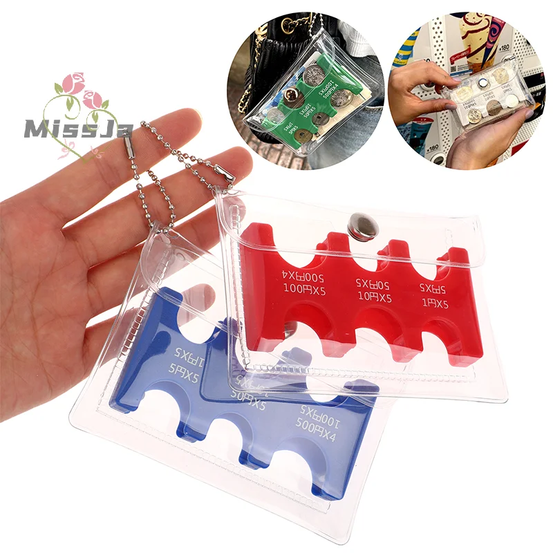 Coin Purse Coin Wallet Change Bag PVC Coin Collection Purse Wallet Car Coin Changer Holder Dispenser Collection Storage Box Transparent Or Shiny Pink