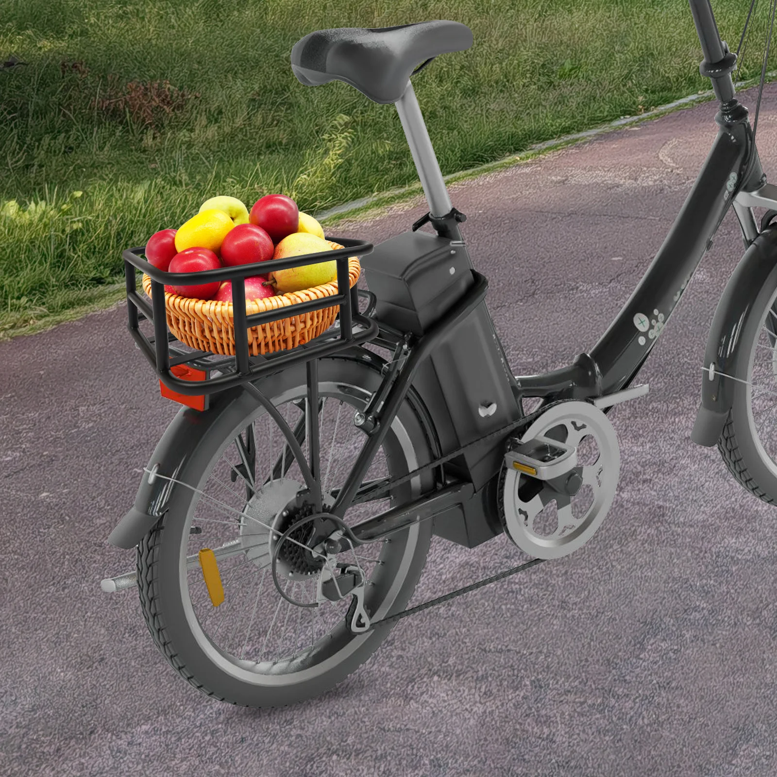 Fahrradkorb hinten, multifunktionaler Fahrradkorb 34,3 x 30,5 x 15 cm, E-Bike-Korb, 15 kg Tragfähigkeit für Outdoor-Reisen, Einkaufen – Detail 4