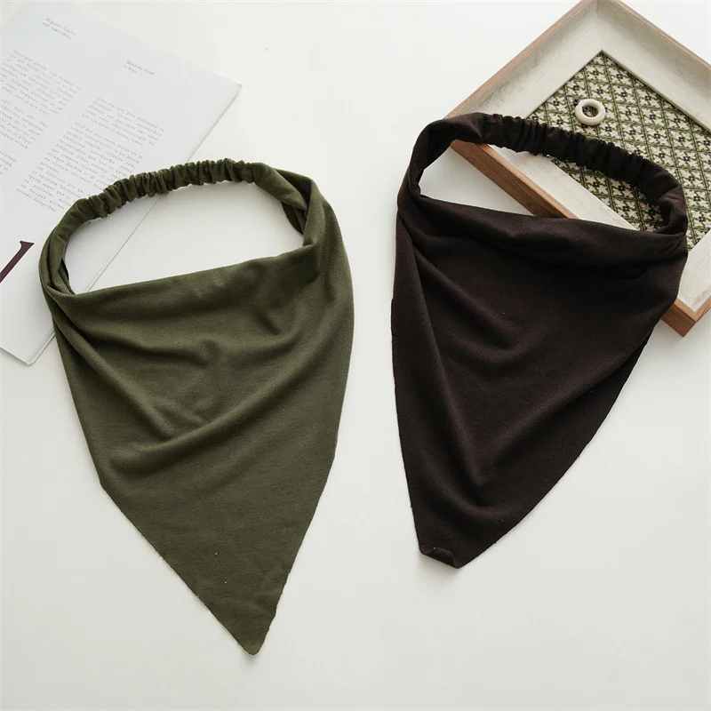 Neue böhmische Baumwolle Bandana für Frauen elastisches Haarband verlängertes Dreieck Kopftuch Mädchen Kopftuch Wrap Haarschmuck Kopf bedeckung – Detail 18