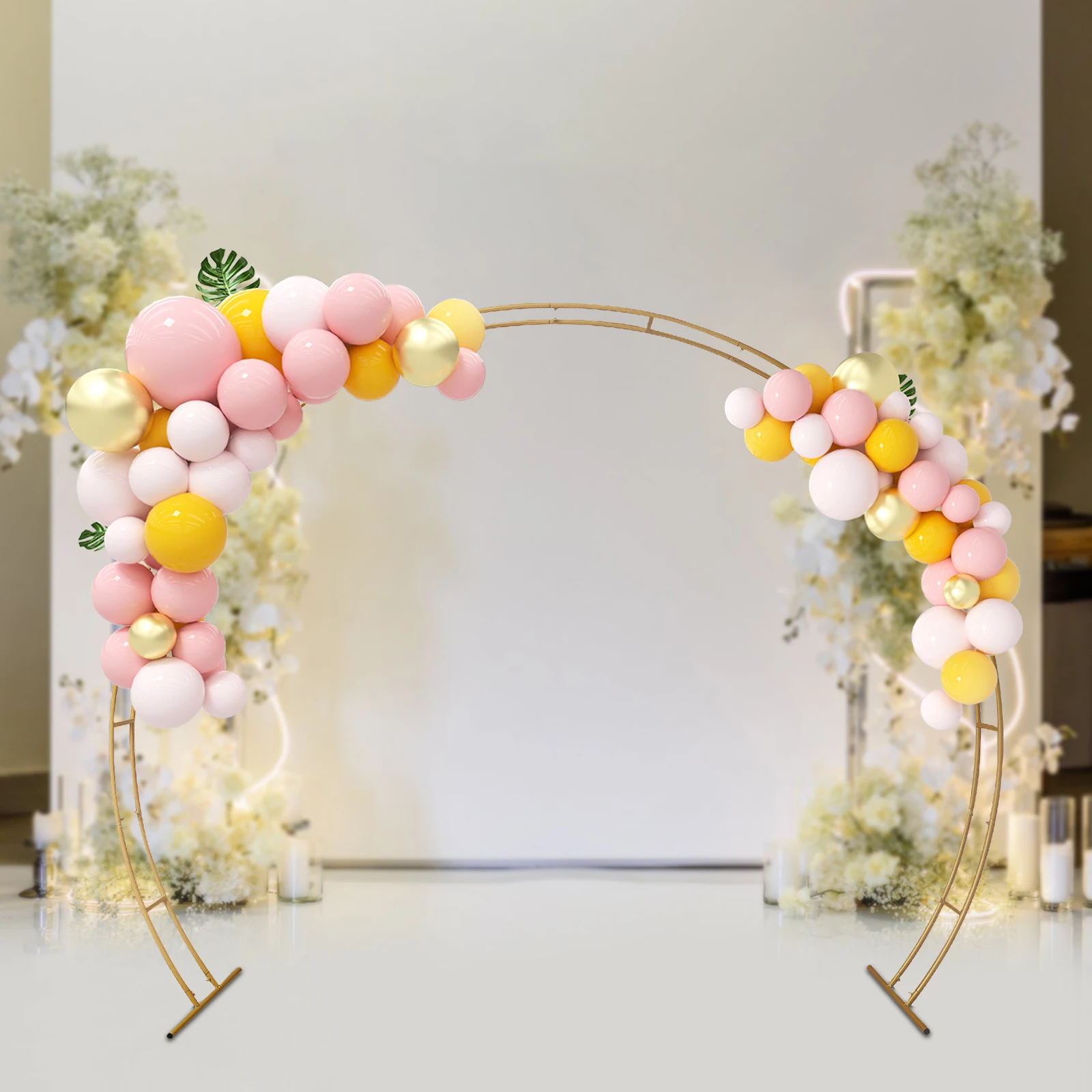 Wedding Arch Stand High Loading Capacity Garden Arch Metal Abor with Bases for Weddings Party Event Decoration