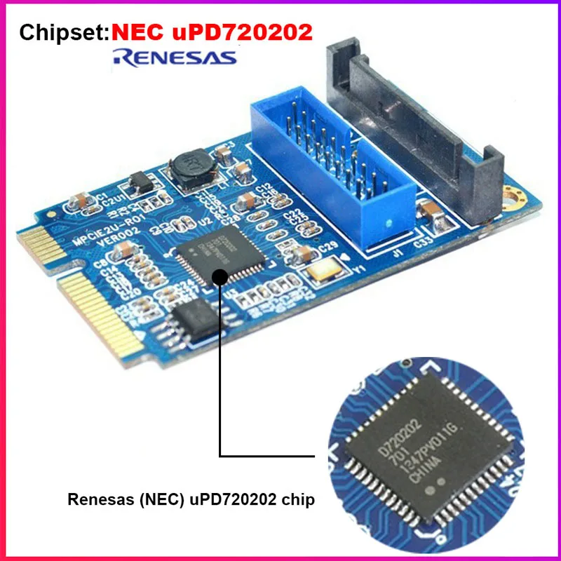 encabeçamento conector adaptador, mini pci-e para 2