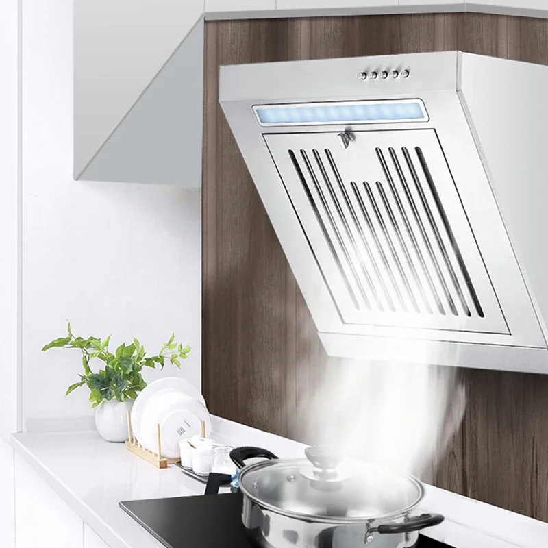 230W Mini Side Suction Range Hood Stainless Steel Panel Hanging Household Ventilator 400mm Kitchen Exhaust Cooker Hoods 220V
