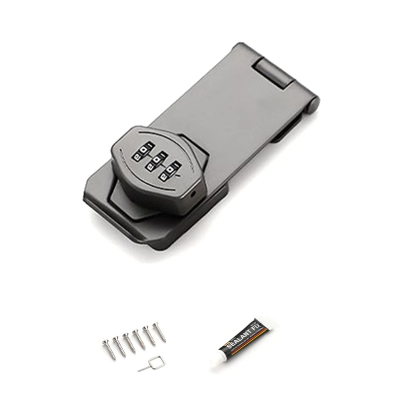 Description Picture 6 of item3Digit Combination Lock Cabinet Hasp Lock with Code for Small Doors, Mailboxes Dropship