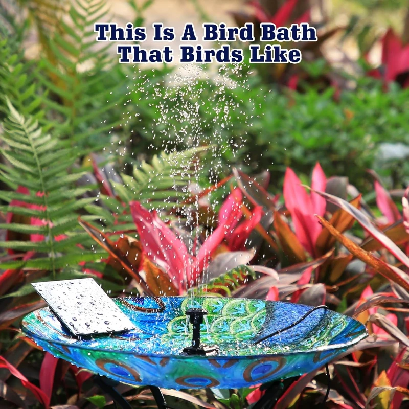 Solar Fountain 2.8W with 6 different nozzles and 3 meter cable Solar Fountain Pump Kit for Garden Patio Fish Tank Ponds