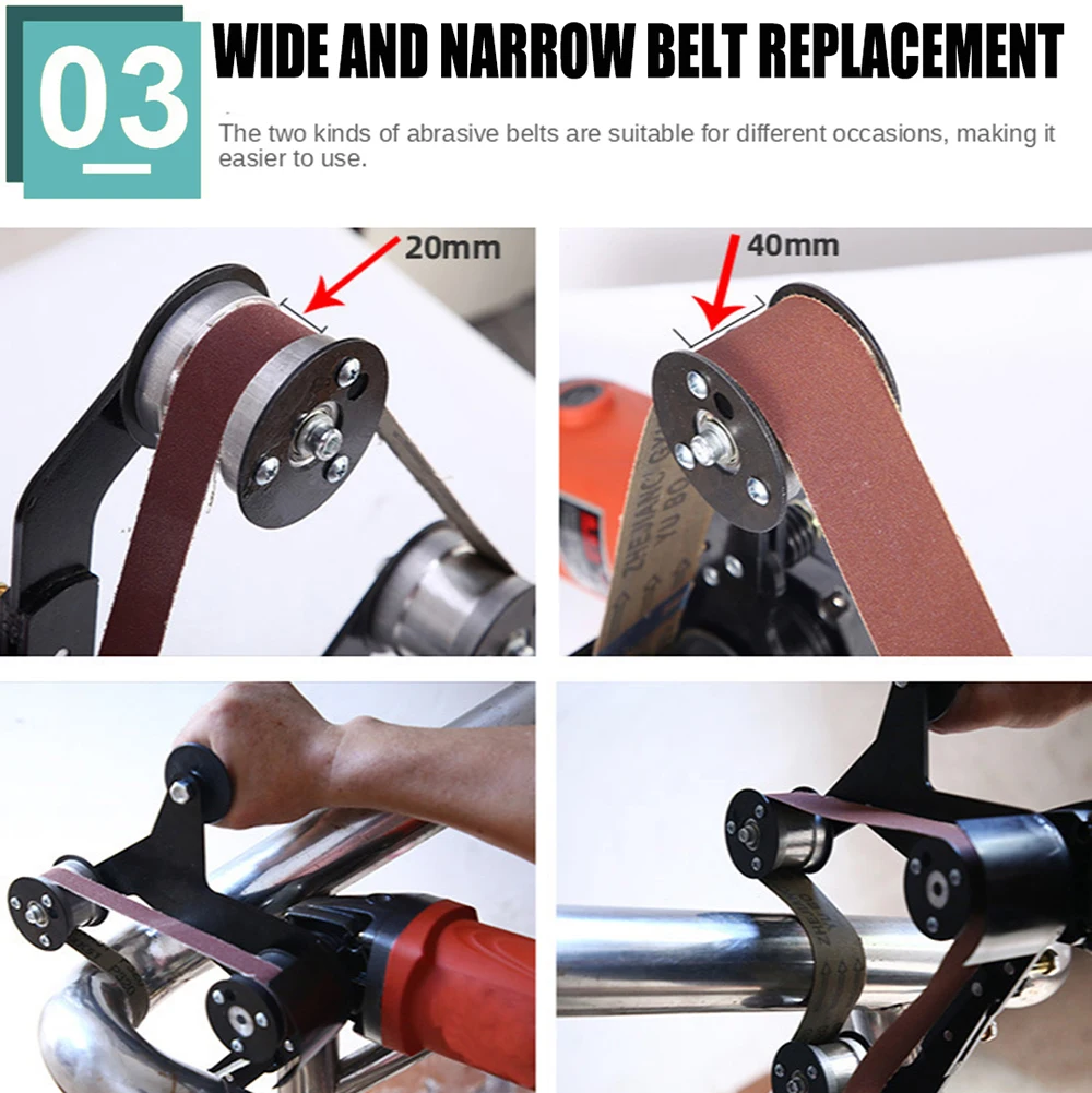 M10/14 Winkelschleifer Schleifband mit 5 Stück SchleifbandMaschinenadapter Schleifmaschine Schleifen Poliermaschine Zubehör – Detail 7