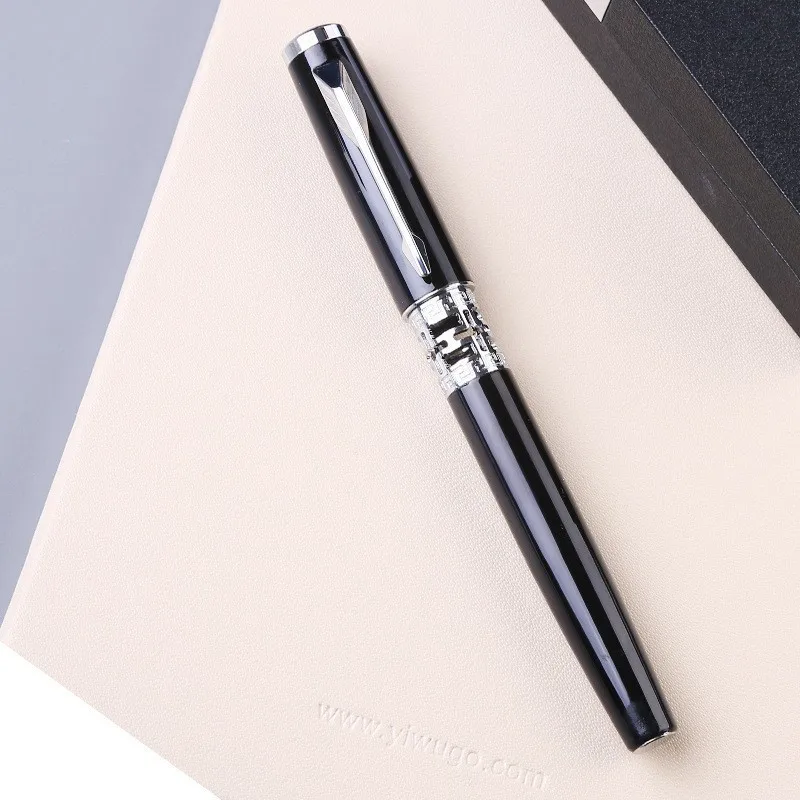 High Quality 0.5mm Black Luxury Metal Ballpoint Pen Business Gifts Ball Pen Writing Office School Supplies Stationery 03723