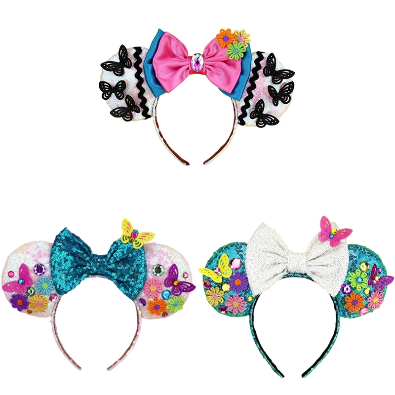 Disney Encanto Hair Band Baby Mirabel Ears Headbands Girls Flower Headwear Kids Colorful Butterfly Head Band Women Bow Hairband