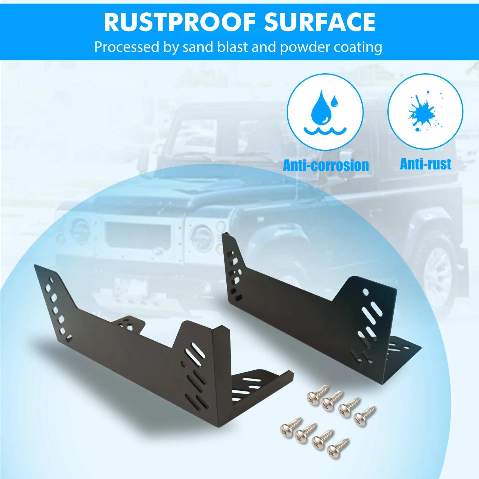 BEVINSEE Sitzkasten-Eckteppich-Mattenschutz für Land Rover Defenders, Auto-Innenzubehör – Detail 3