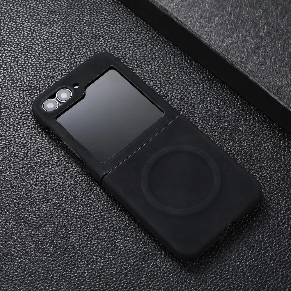 Luxury Faux Leather Magnetic Shockproof Case with Wireless Charging
