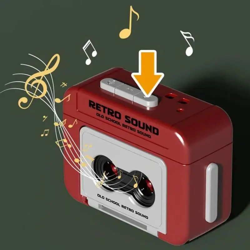 Retro Tape Mini Recorder Keychain Cassette Player Music Box Pendant Kids Toys Retro Musical Sound Machine Party Christmas Gift 2