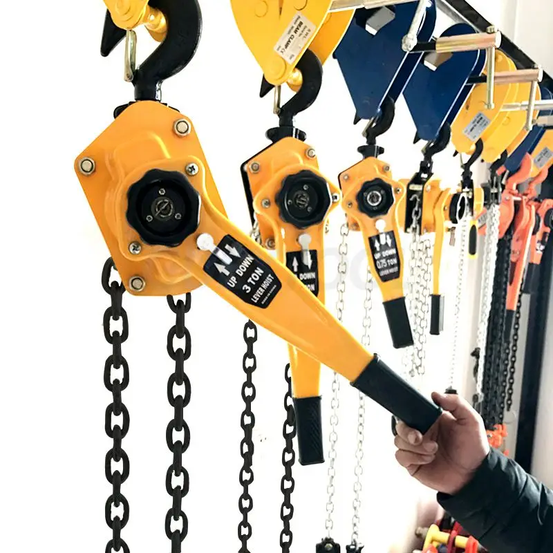 0.75t/1t/1.5t/2t Manual Manganese Steel Hook Wire Manual Traction Hoisting Tool Lever Small Hand Chain traction hoist 3M