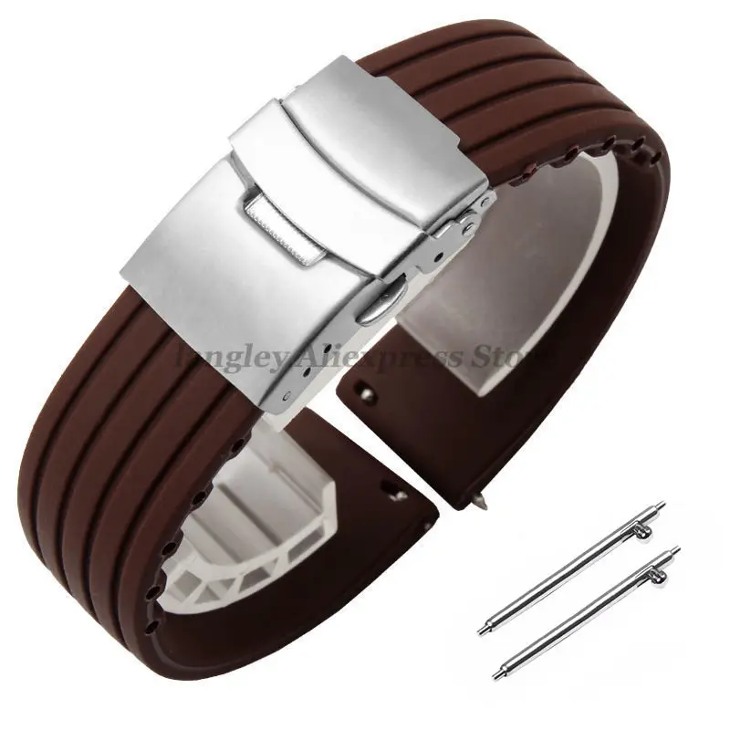 thumbnail image 1 of Correa de reloj de silicona de liberación rápida de 18 mm, 20 mm, 22 mm y 24 mm para Huawei Watch Gt2/3/4 de 46 mm para Fossil y Seiko, correas deportivas de goma, 1 of 5