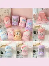 Disney Stellalou Linabell Blanket Anime Melody Kuromi Cinnamoroll Kty Pompompurin Plush Soft Toys Bow Kawaii Blanket Kids Gifts 
