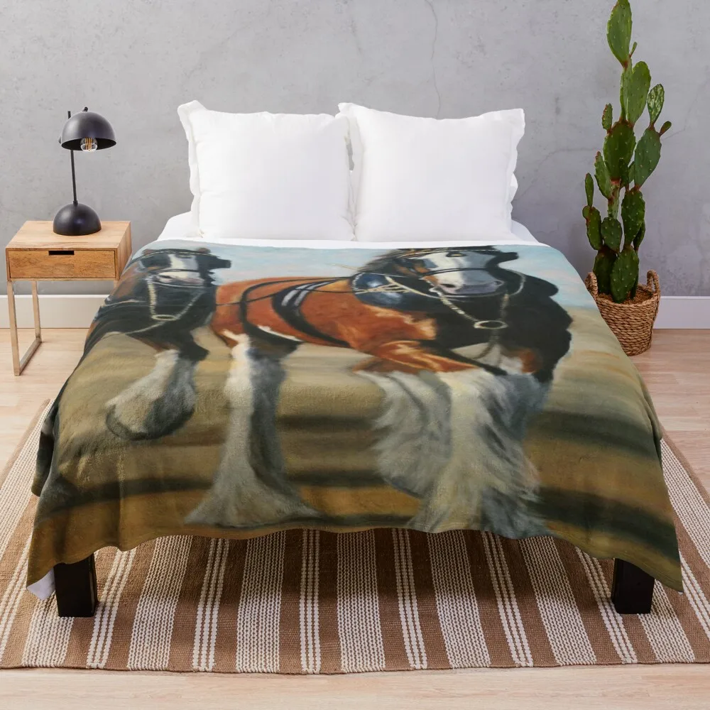 

clydesdale heavy horse. Throw Blanket Hairy Shaggy Nap Blankets