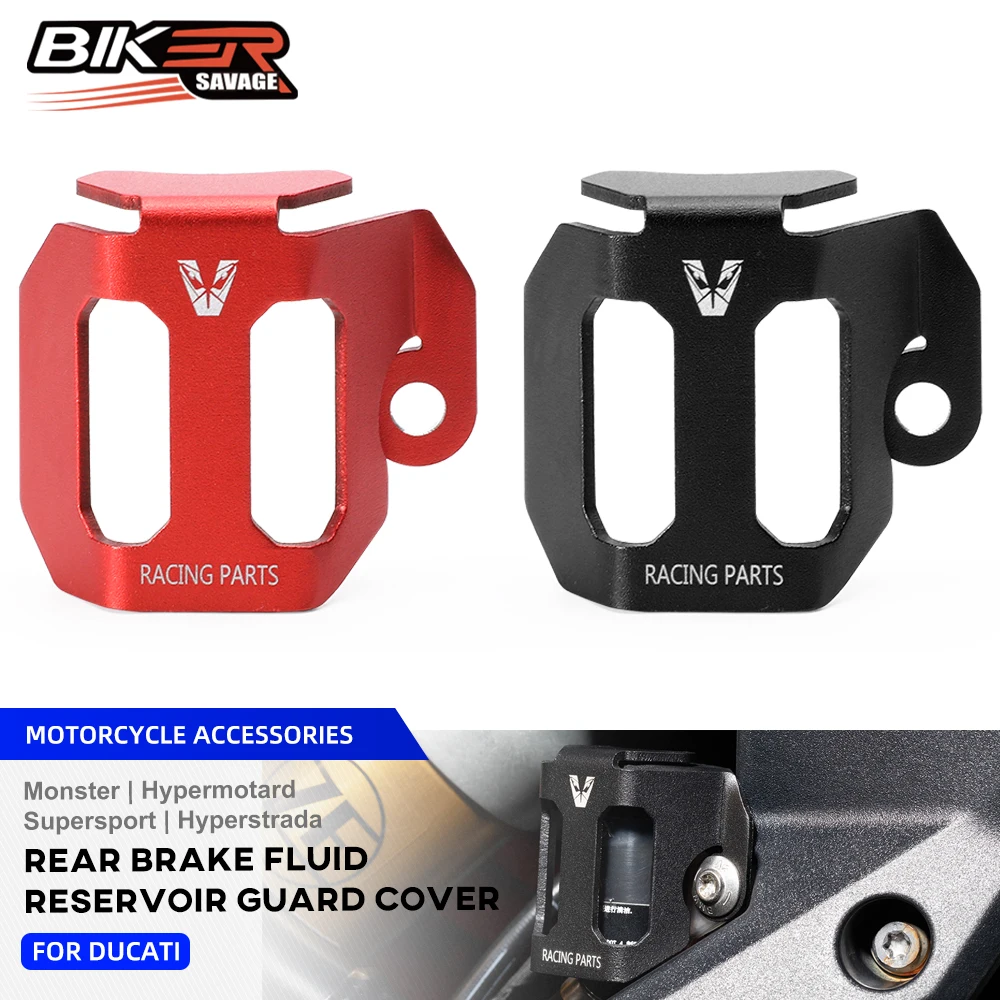 

For Ducati Monster 950 937 796 696 Hyperstrada 821 Supersport 939 Rear Brake Fuild Reservoir Protector Tank Cylinder Guard Cover