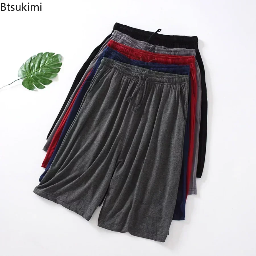 Plus Size 7XL 8XL Casual Sleep Shorts for Men Casual Modal Men's Pajamas Shorts Summer Soft Five Points Cotton Beach Shorts Male 3