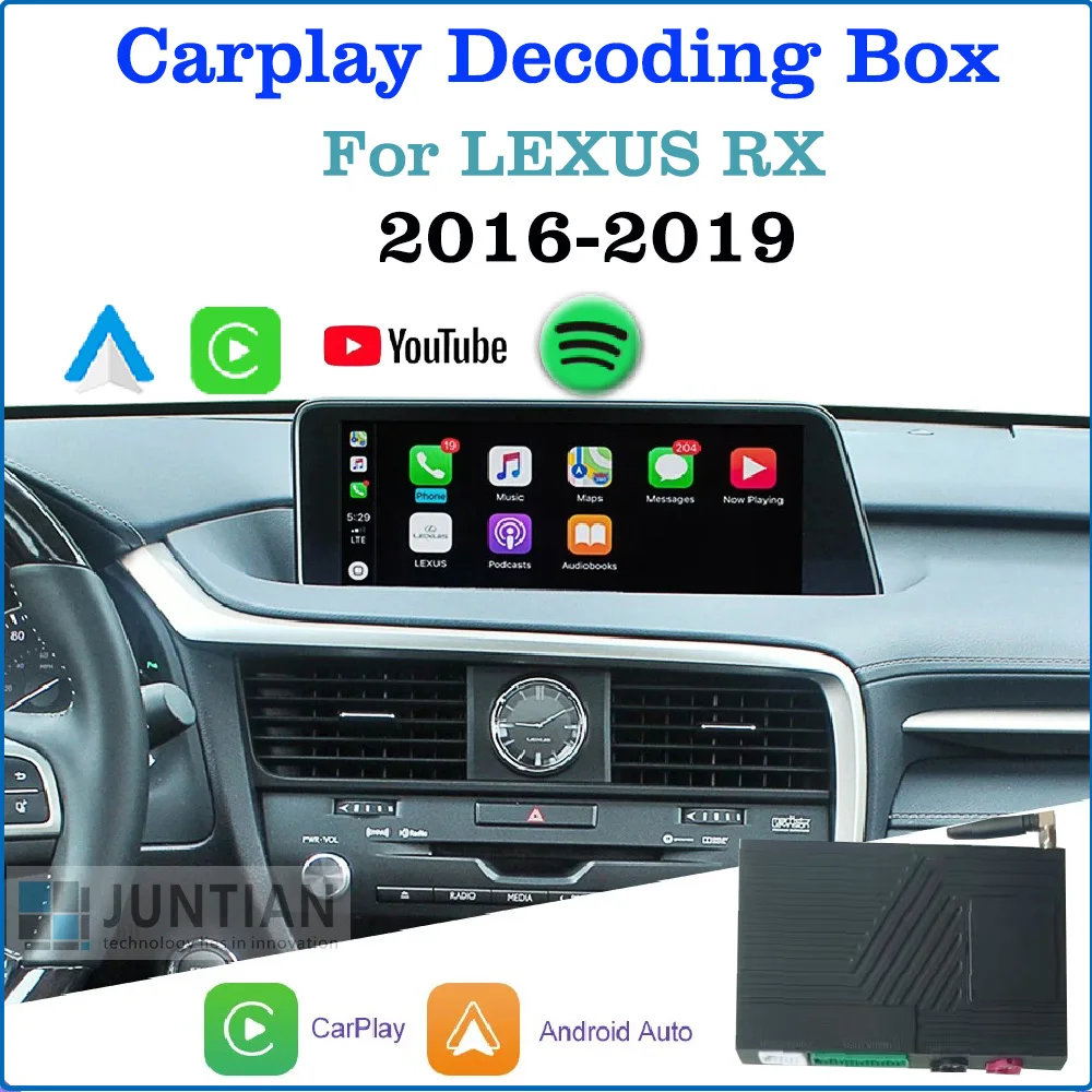 Android Decoding Box Function Wireless CarPlay Android Auto Decoder Box For Lexus RX300 RX50 RX450 ...